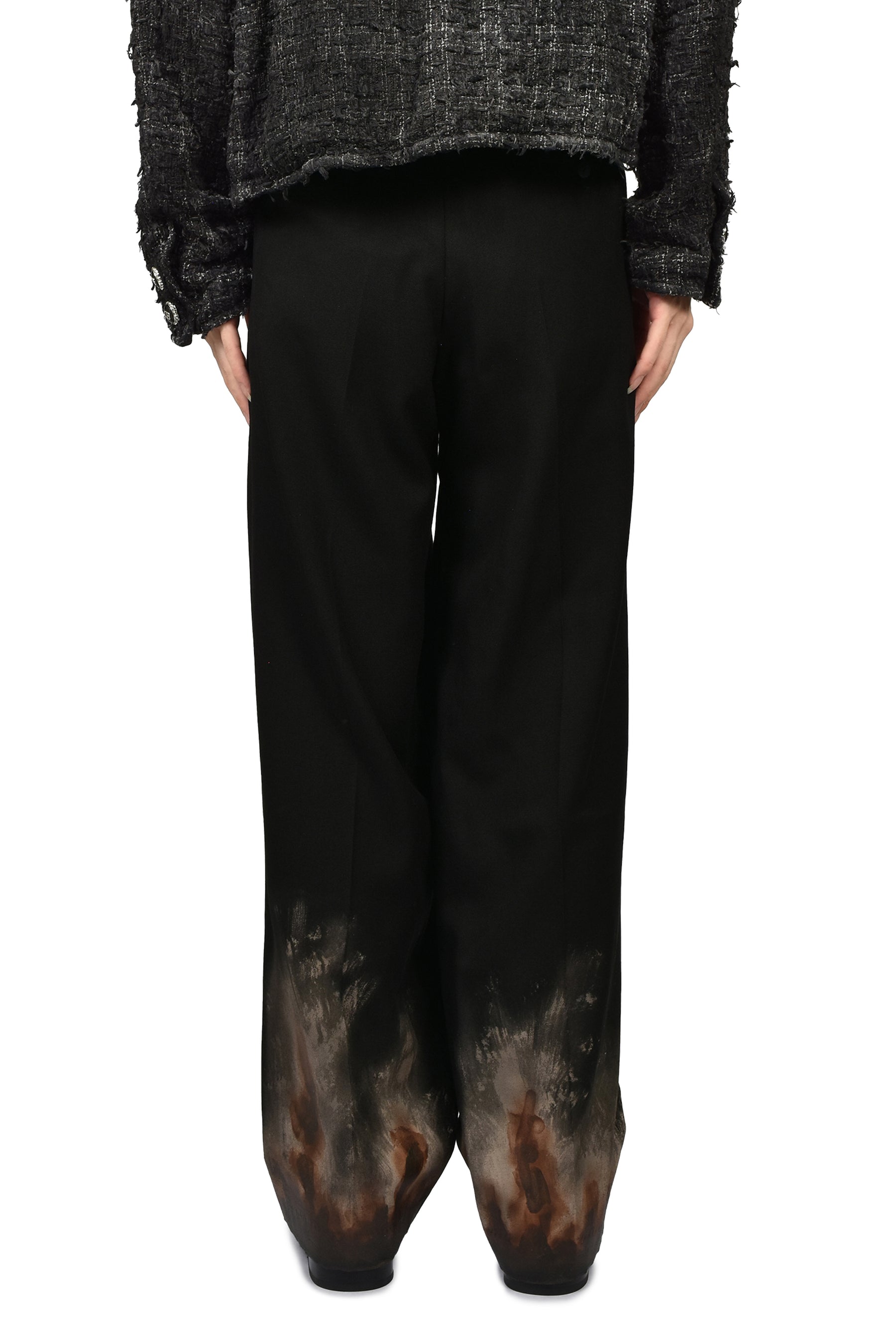 MUD-HAND-PAINTED TAILORED TROUSER / BLK