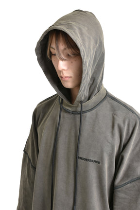 HOODED TEE OVERLAPPED WASHED GREY / WASH GRY