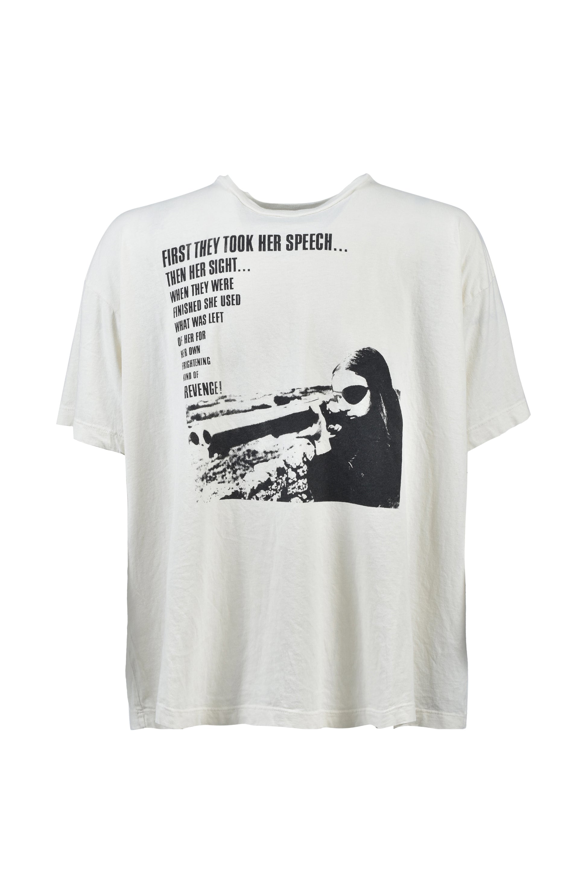 DISTRESSED ONE EYE TEE / NATURAL WHT