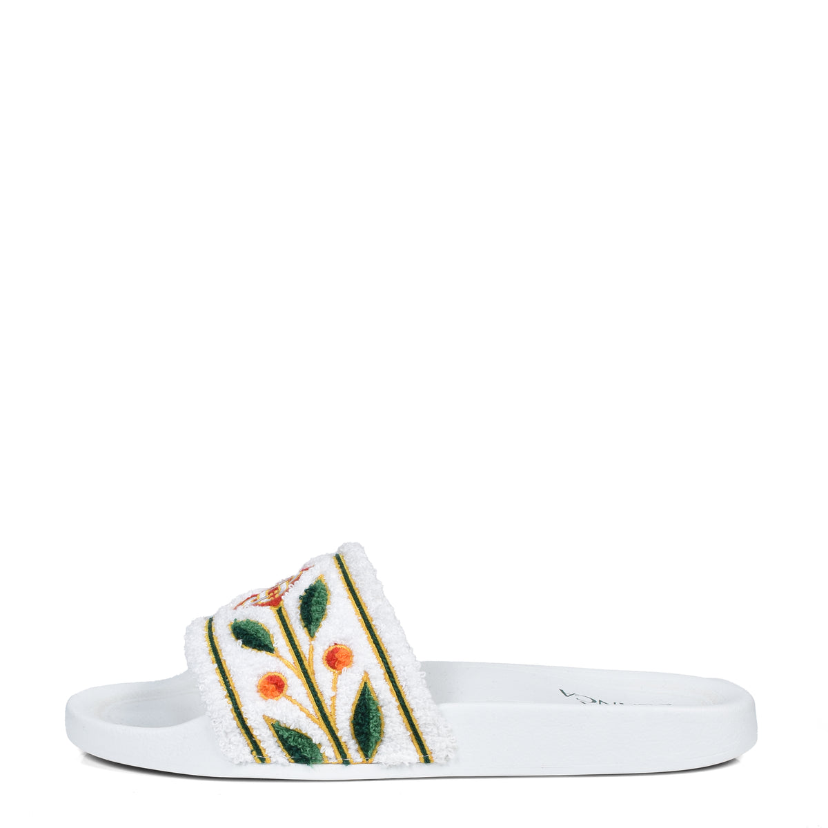 カサブランカ Casablanca カサブランカ SS26 EMBROIDERED TERRY SLIDER / WHT LAUREL