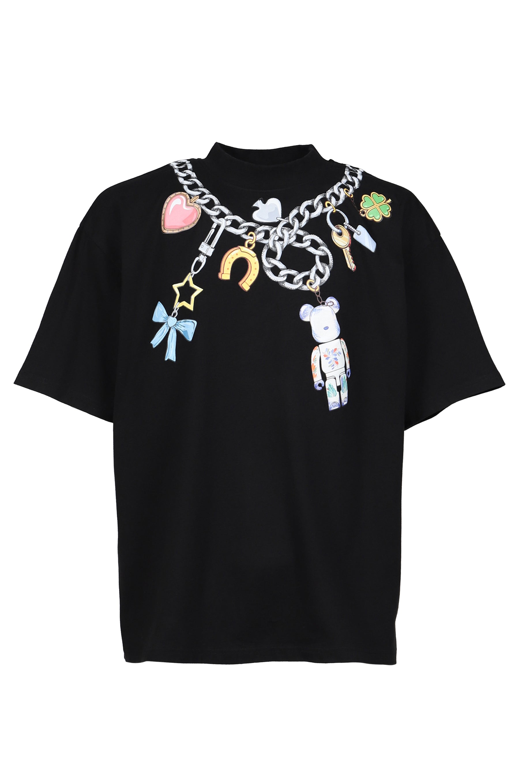 BEABRICK PRINT COTTON TEE SHIRT / BLK