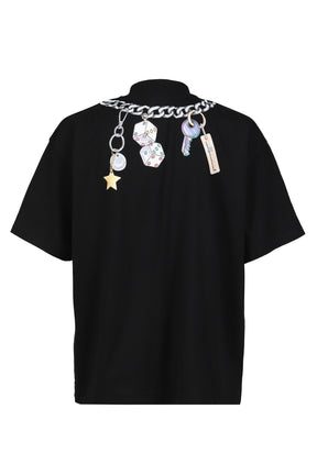 BEABRICK PRINT COTTON TEE SHIRT / BLK