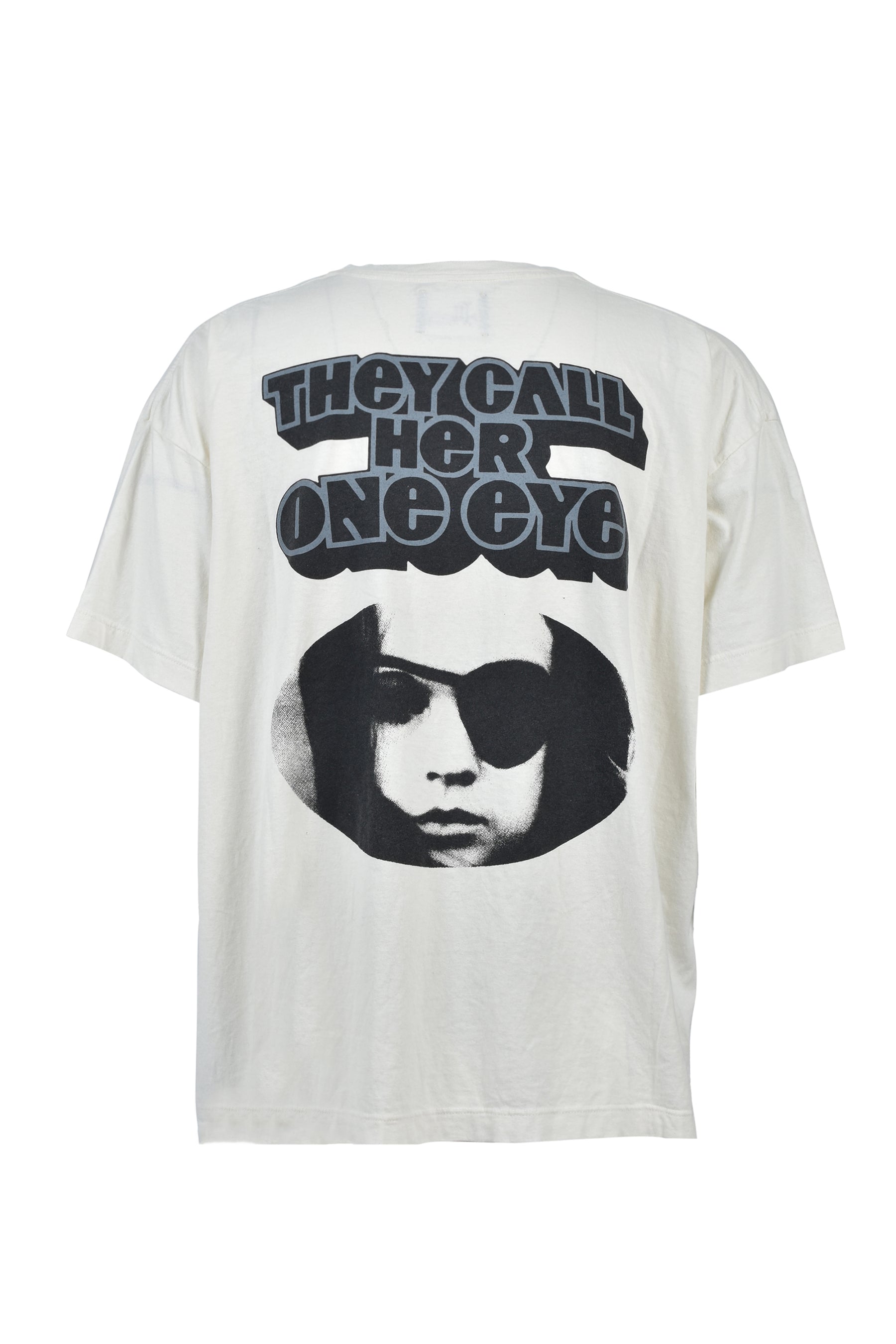 DISTRESSED ONE EYE TEE / NATURAL WHT