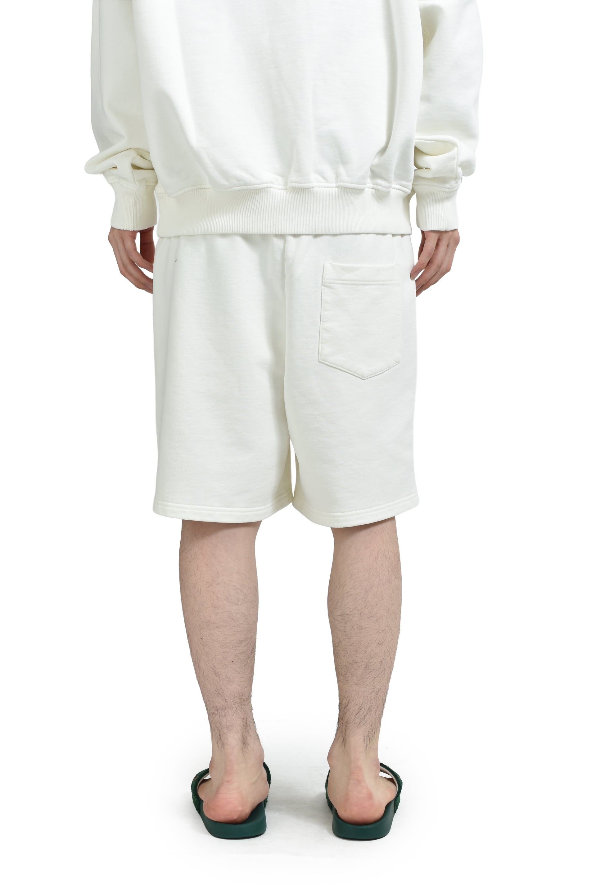 CASA WAY MOUNTAIN EMBROIDERED SWEATSHORTS / WHT