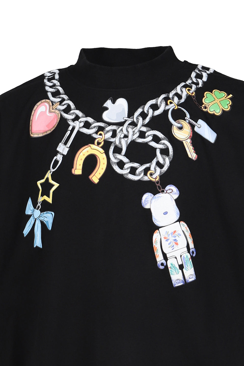 BEABRICK PRINT COTTON TEE SHIRT / BLK