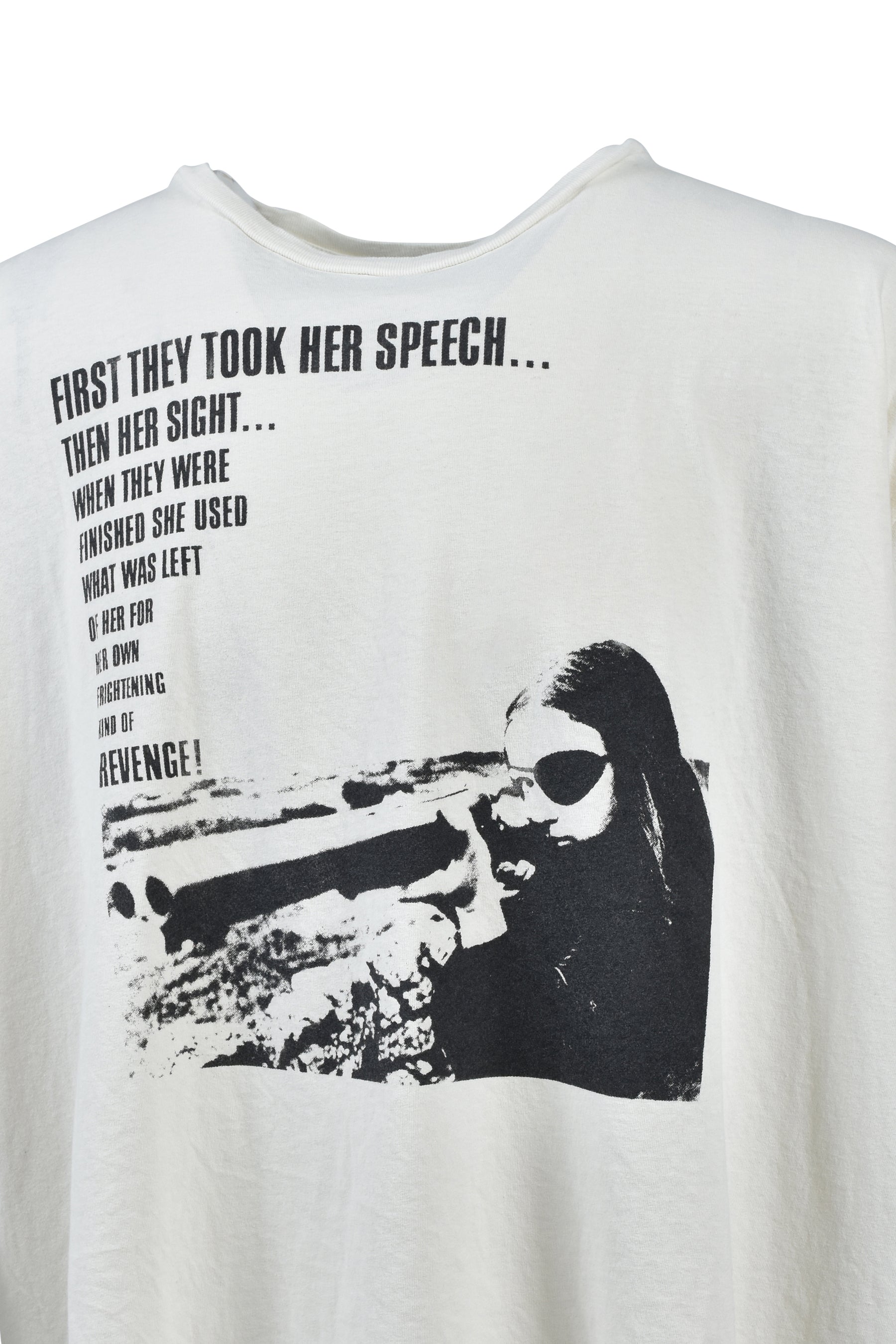 DISTRESSED ONE EYE TEE / NATURAL WHT