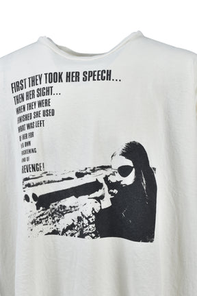 DISTRESSED ONE EYE TEE / NATURAL WHT