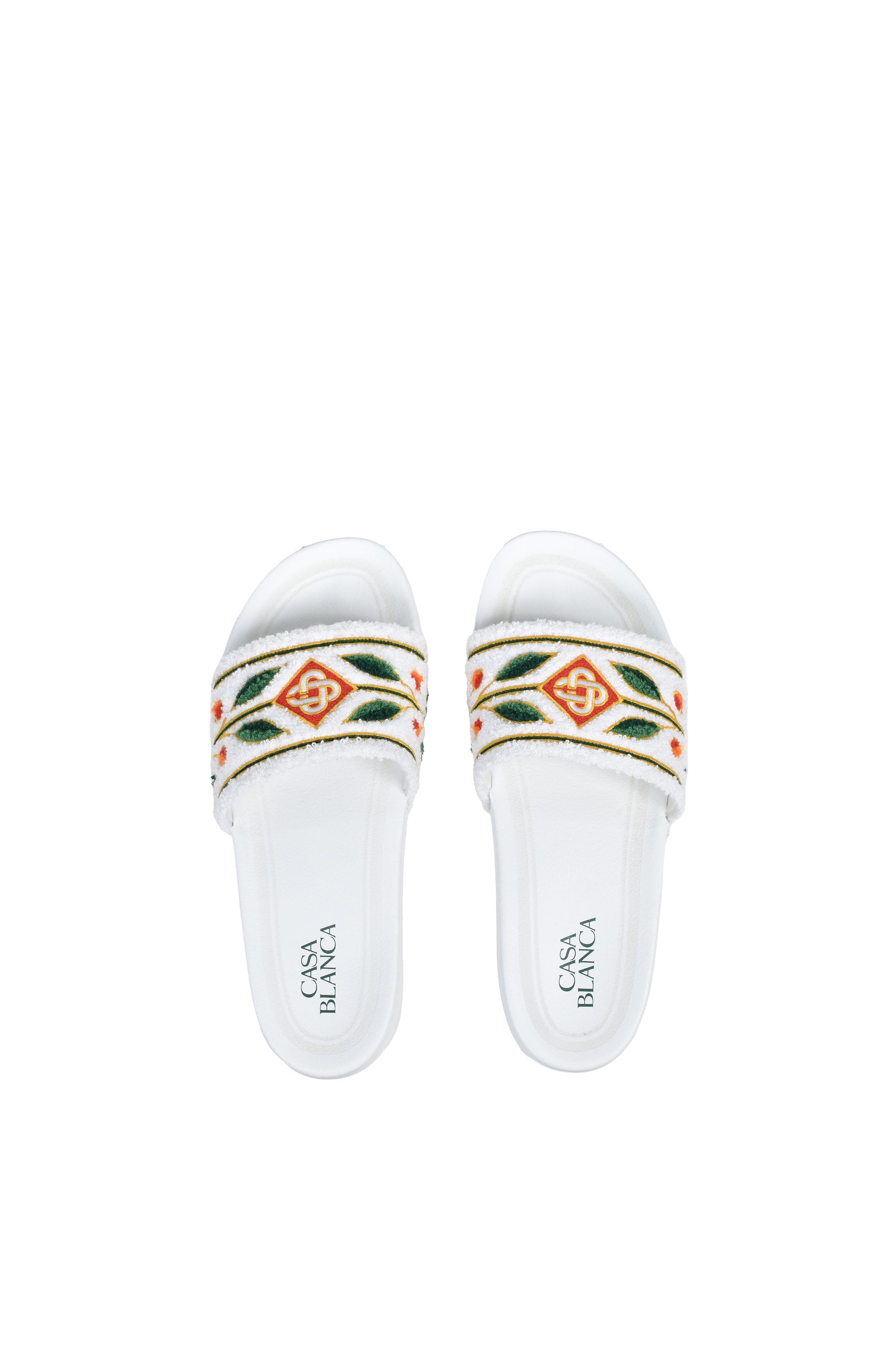 Casablanca カサブランカ SS26 EMBROIDERED TERRY SLIDER / WHT LAUREL