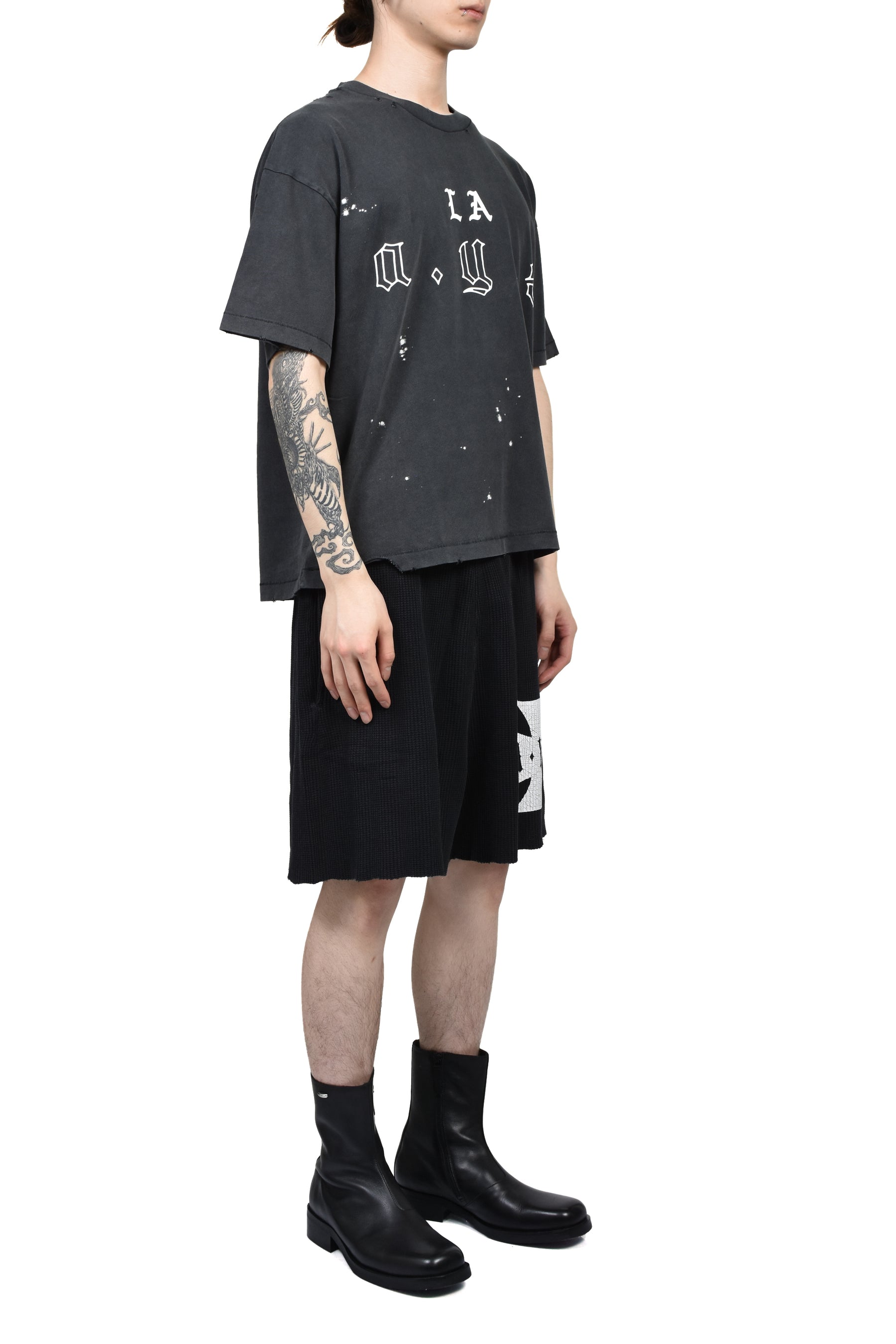 CROSS WAFFLE VINTAGE SHORTS / VINTAGE BLK