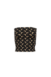 MOON PRINTED JERSEY BUSTIER TOP / INVERSE TAN