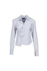 STRIPED ASYMMETRIC SHIRT / BLU