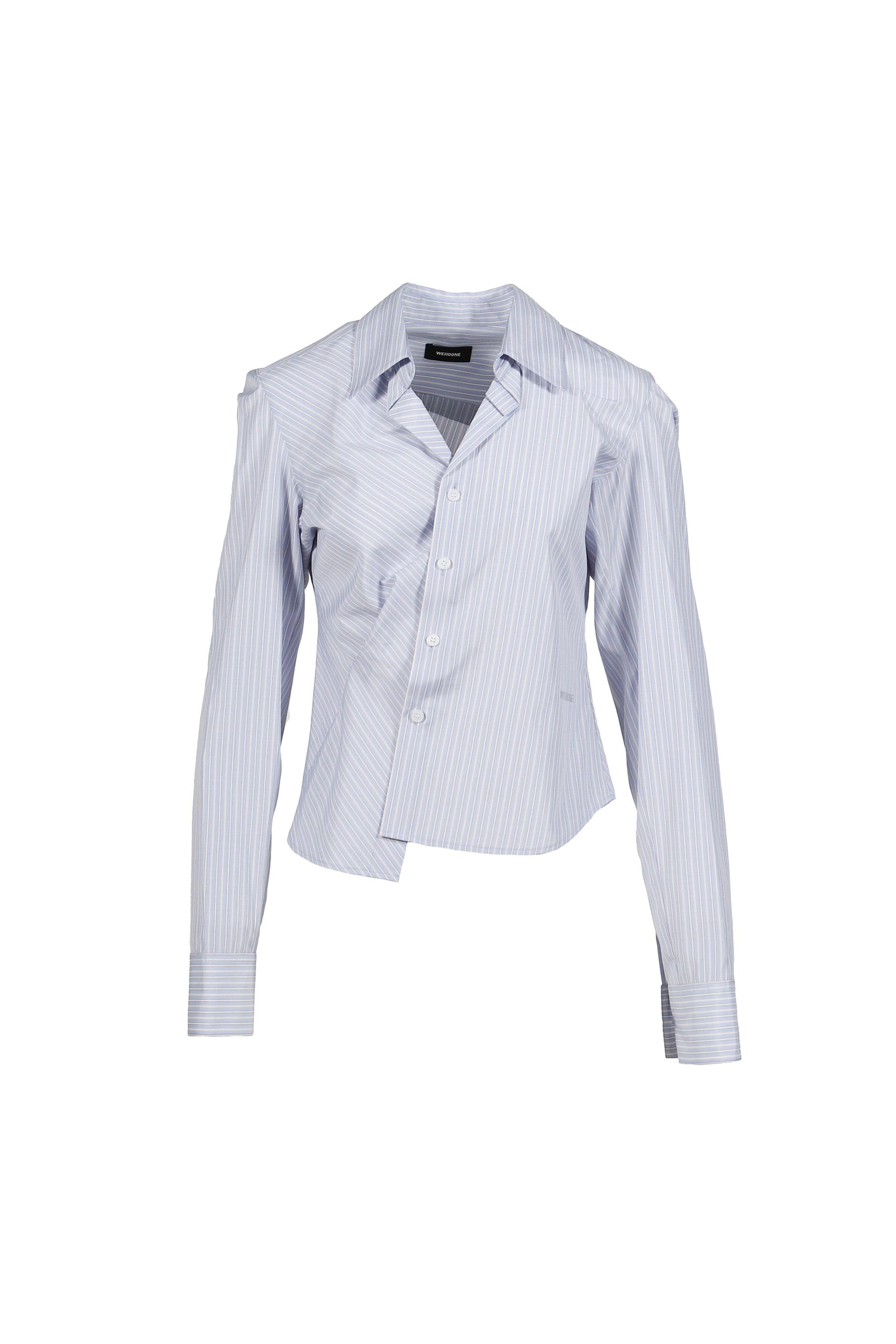STRIPED ASYMMETRIC SHIRT / BLU