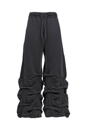 AVAVAV SMOCKED TRACK PANT WASHED BLACK / BLK