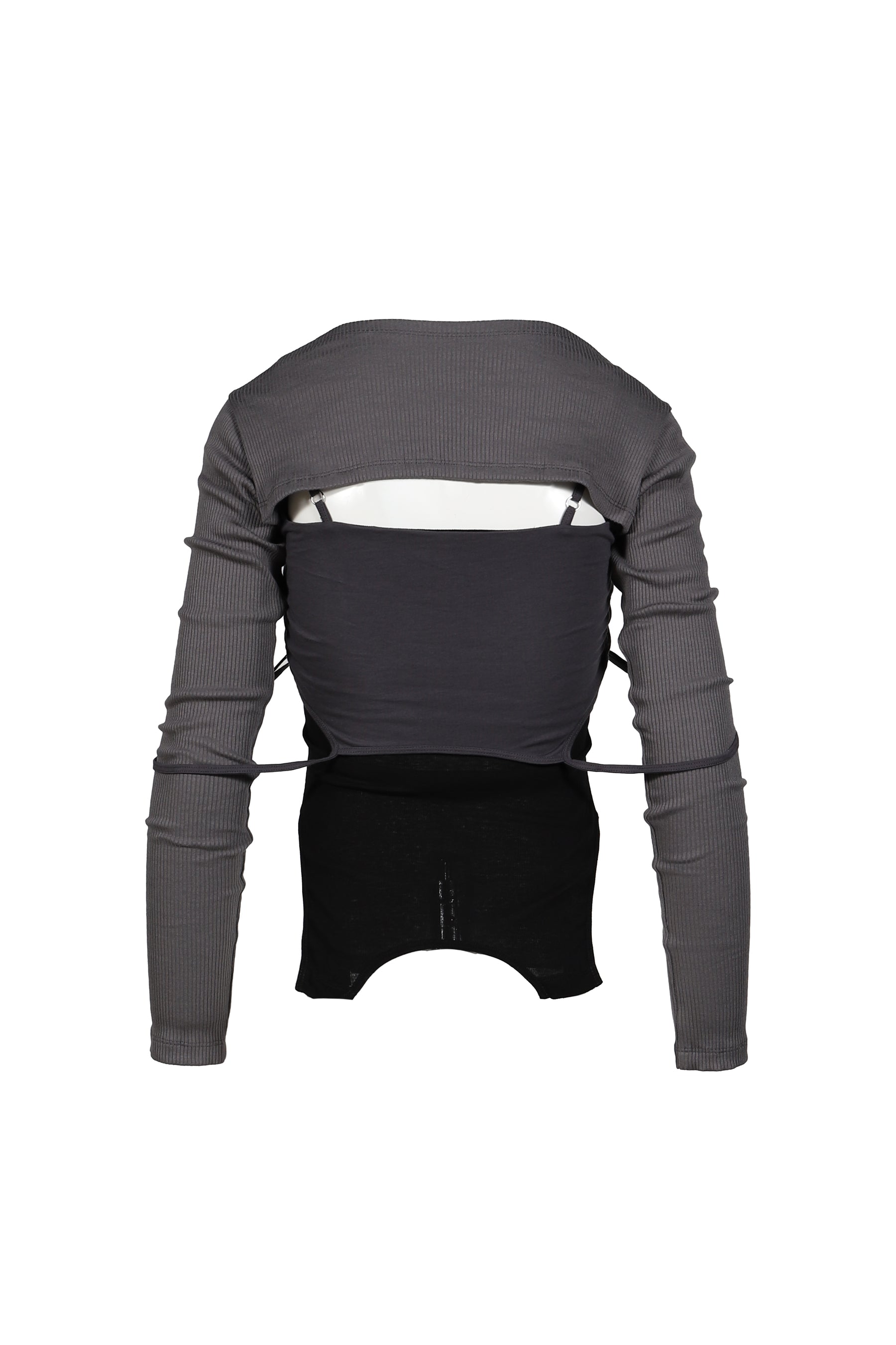 LAYERED PYJAMA TOP / D.GRY