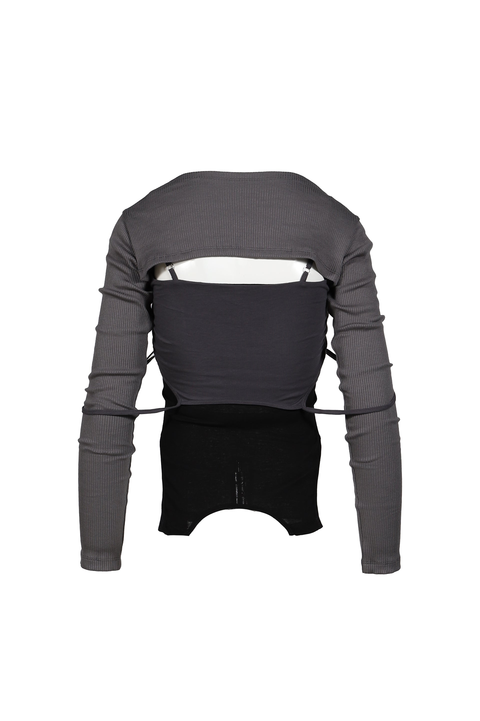 LAYERED PYJAMA TOP / D.GRY