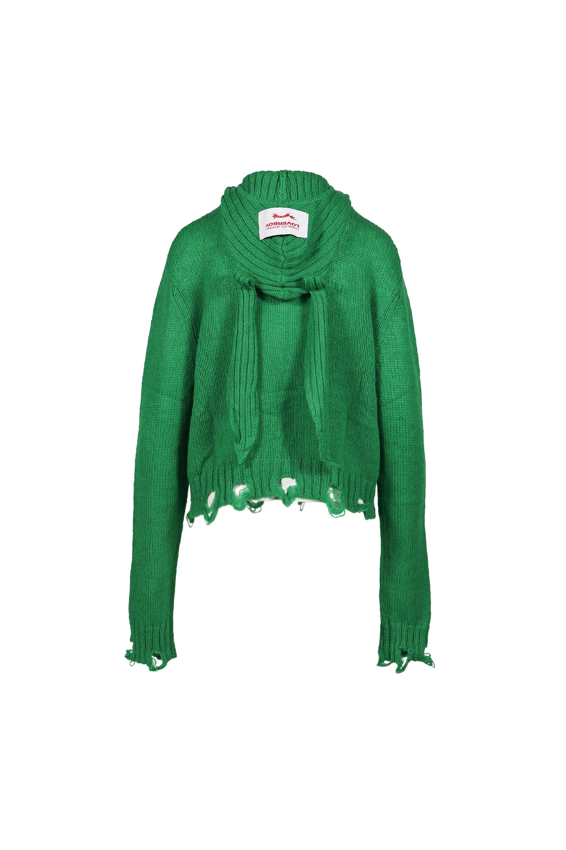 RABBIT BALACLAVA CARDI / GRN