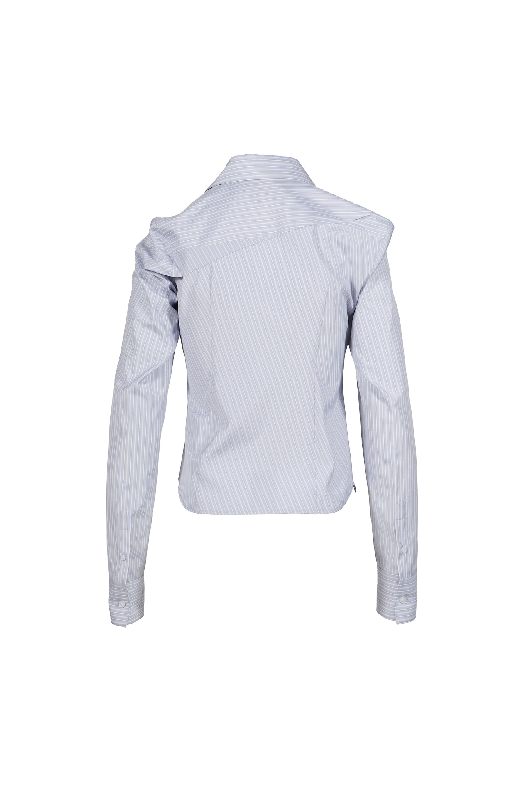 STRIPED ASYMMETRIC SHIRT / BLU