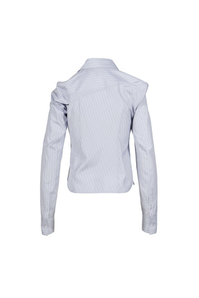 STRIPED ASYMMETRIC SHIRT / BLU