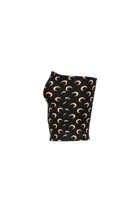 MOON PRINTED JERSEY BUSTIER TOP / INVERSE TAN