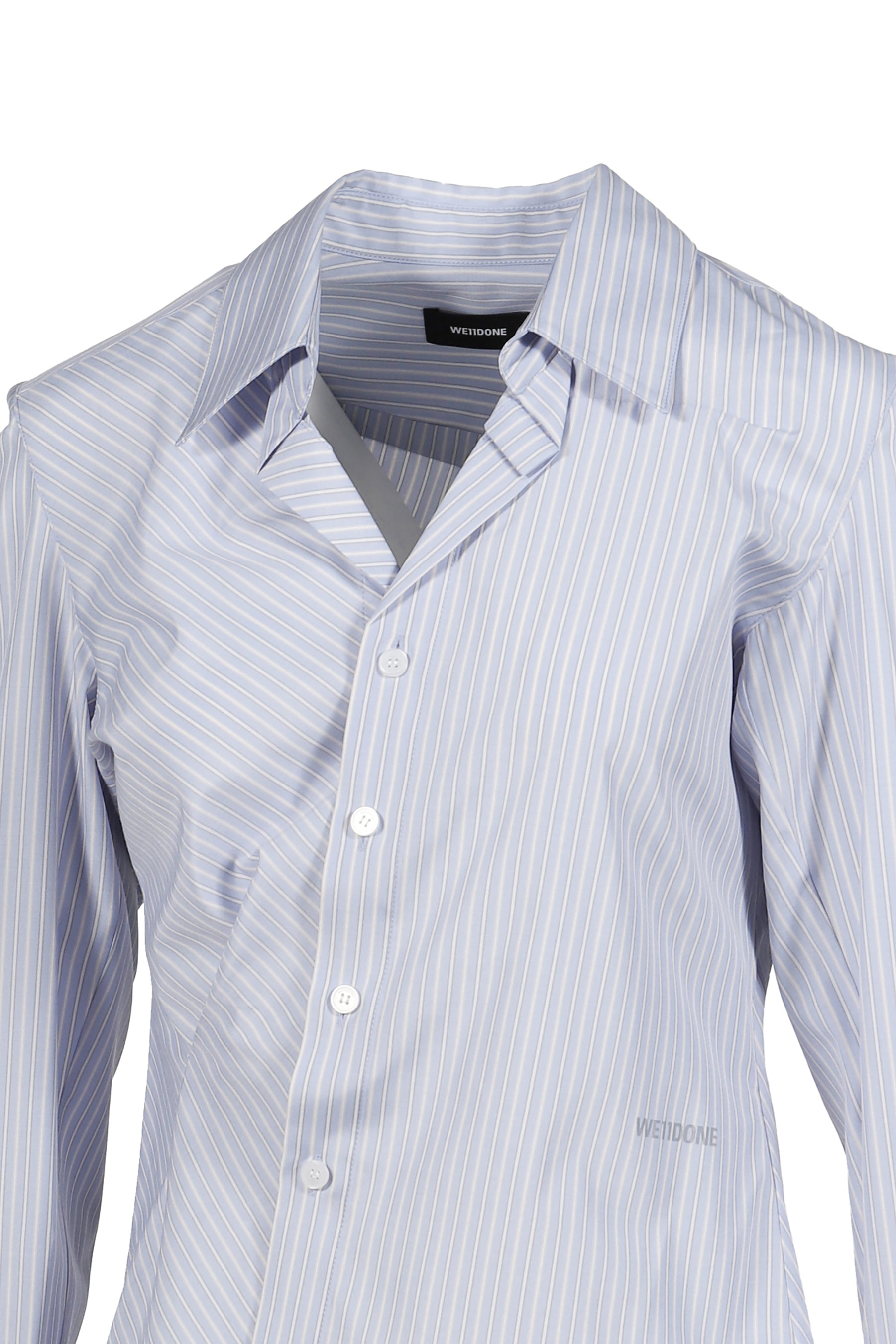 STRIPED ASYMMETRIC SHIRT / BLU