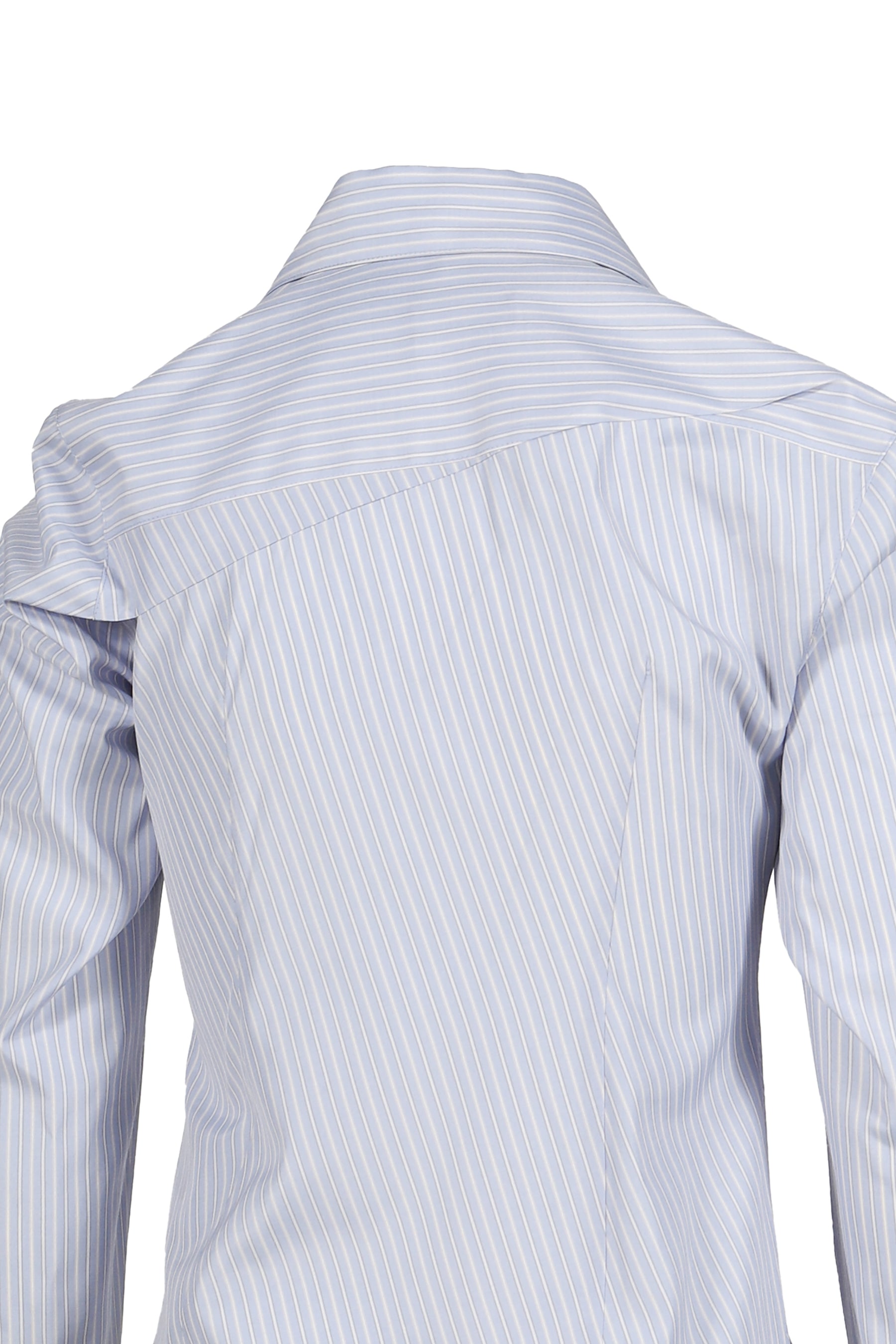 STRIPED ASYMMETRIC SHIRT / BLU
