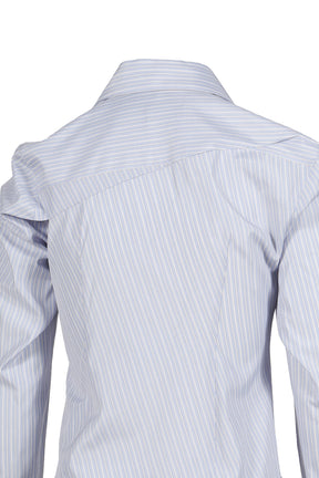 STRIPED ASYMMETRIC SHIRT / BLU