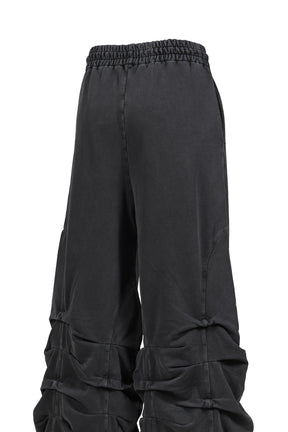 AVAVAV SMOCKED TRACK PANT WASHED BLACK / BLK