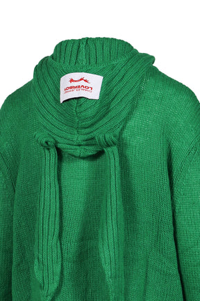 RABBIT BALACLAVA CARDI / GRN