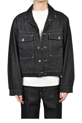 TRUCKER JACKET WITH STUDS / SLATE