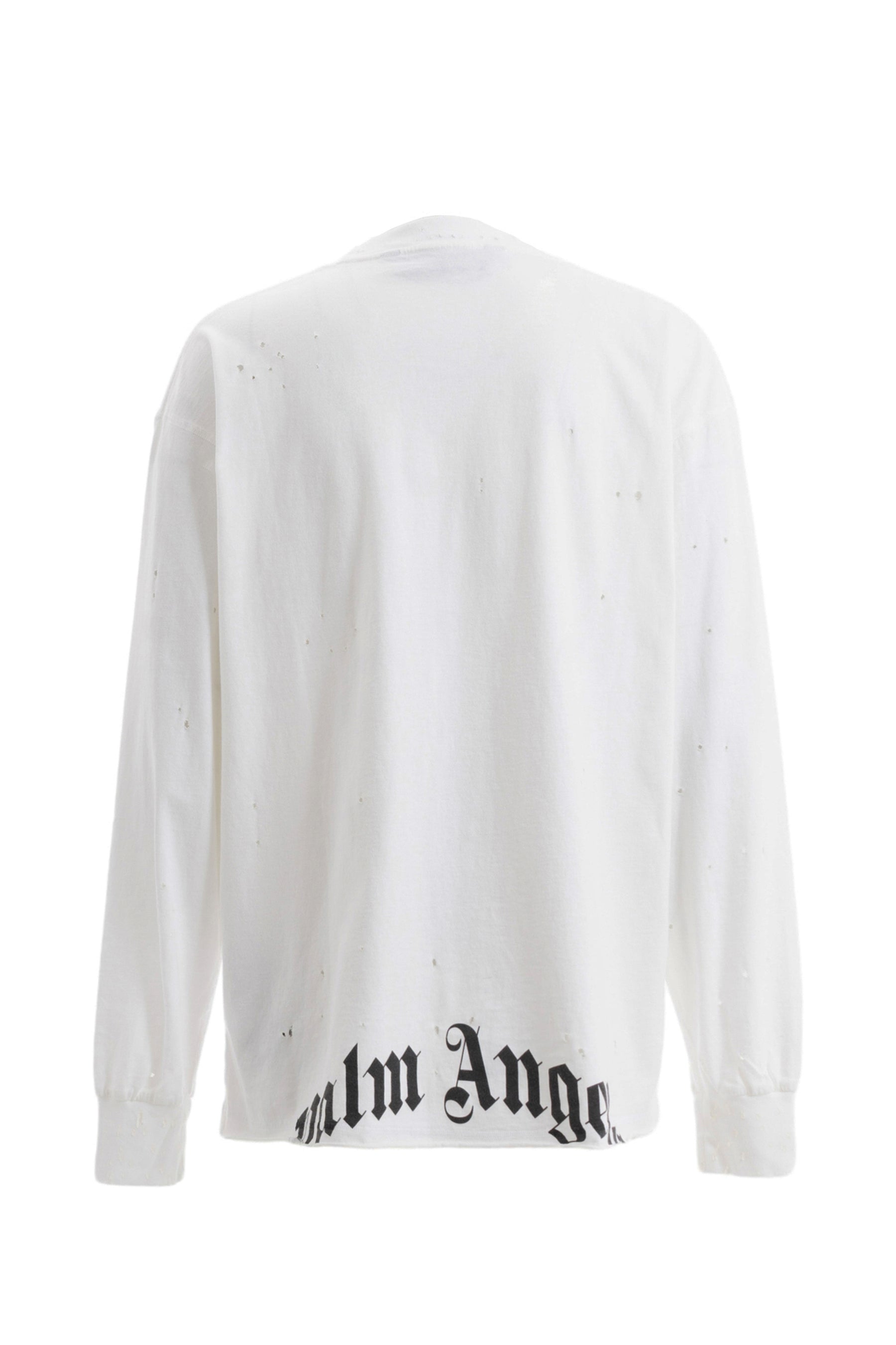 Palm Angels SS23 PA BEAR RIPPED TEE L/S / WHT BRW -NUBIAN