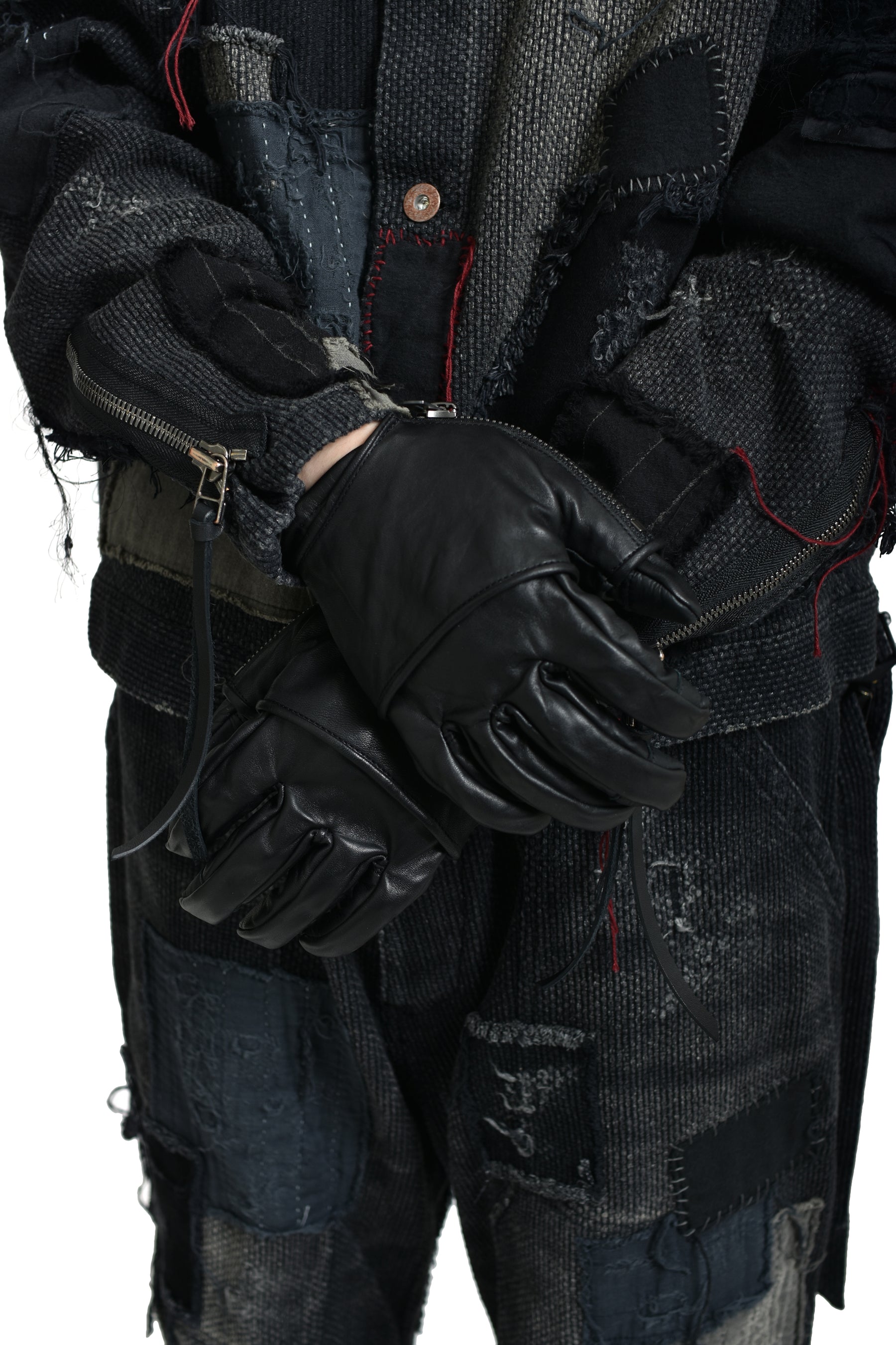 HORSE LEATHER LAYRED GLOVE / BLK