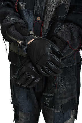 HORSE LEATHER LAYRED GLOVE / BLK