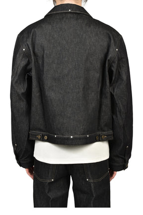 TRUCKER JACKET WITH STUDS / SLATE