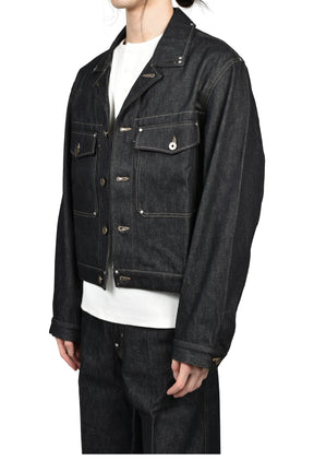 TRUCKER JACKET WITH STUDS / SLATE