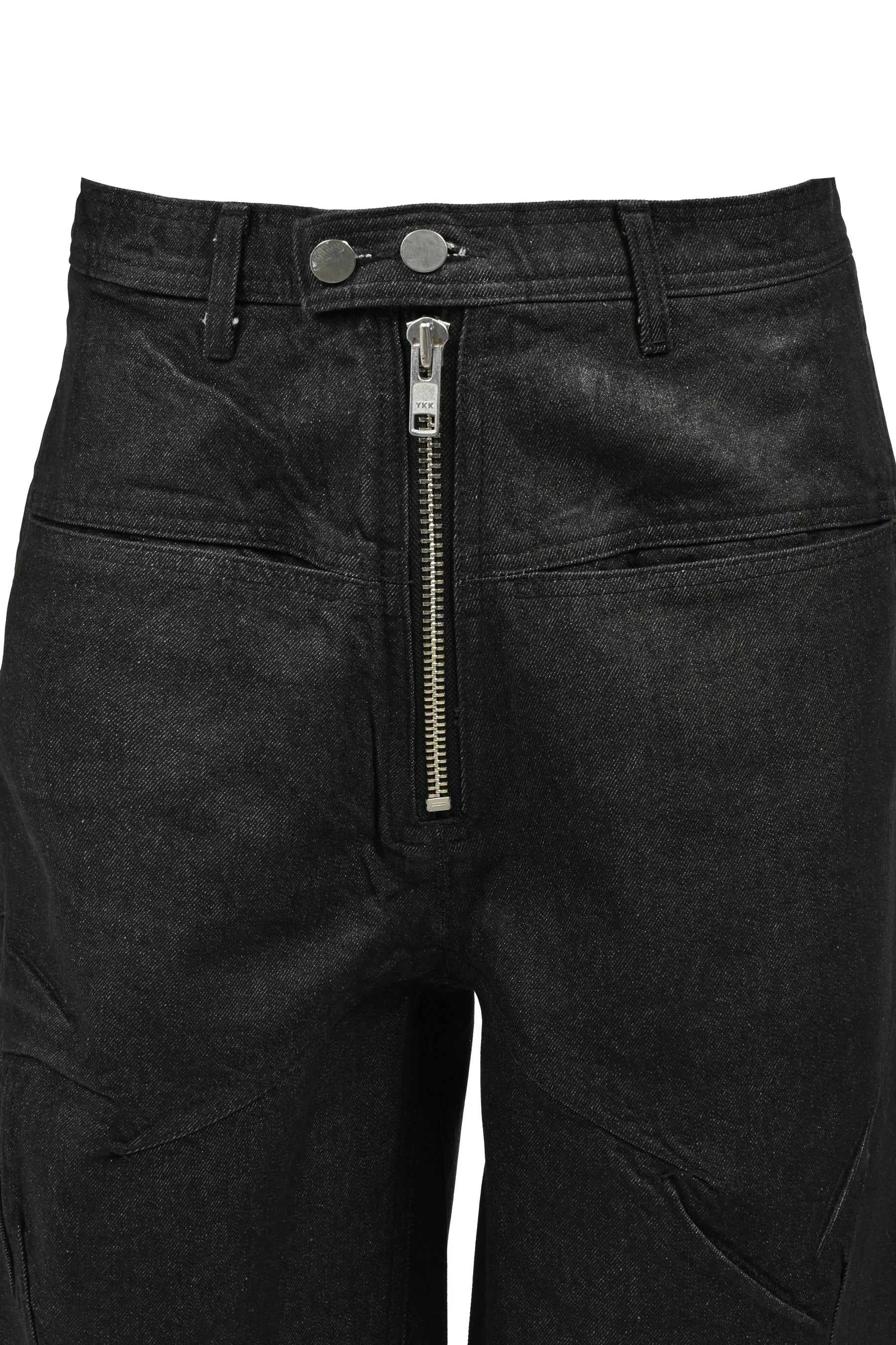 FILTH フィルス SS26 FRONT ZIP SHORTS / WAXED BLK - NUBIAN ヌビアン