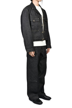 TRUCKER JACKET WITH STUDS / SLATE