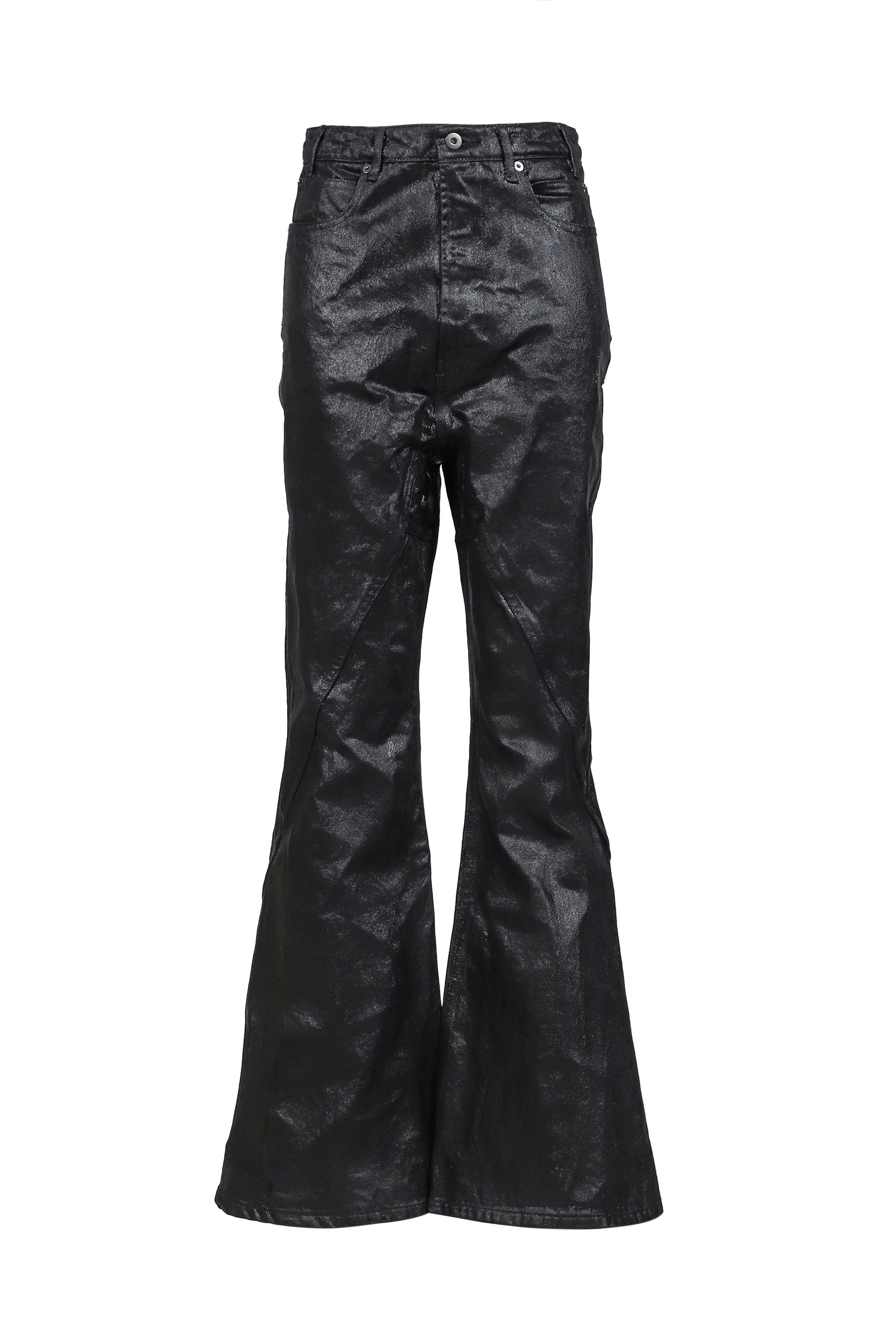 CRACK WAXED GUSSET VARET JEANS / BLK