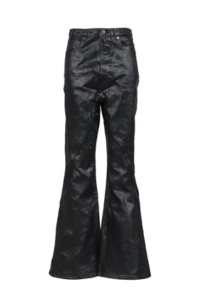 CRACK WAXED GUSSET VARET JEANS / BLK 