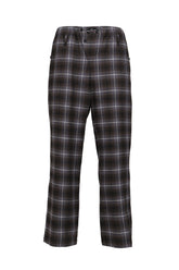"GOOD SLEEPING WEAR" SILK COTTON CHECK PANTS  / BLK/PUR