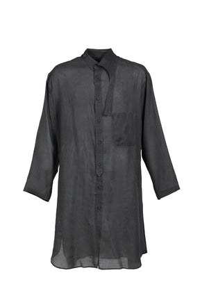 ASYMMETRY COLLAR LONG SHIRT / BLK