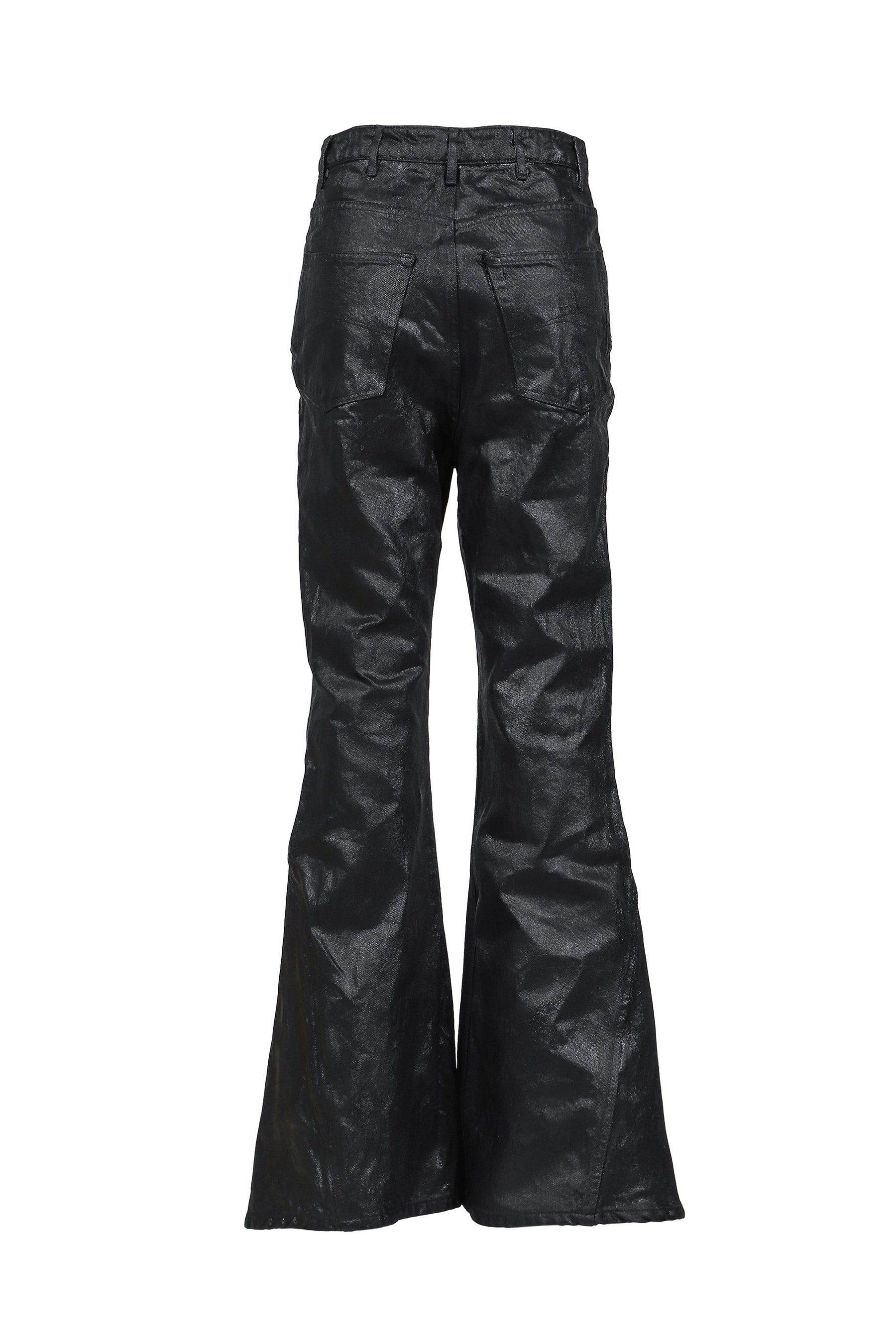 CRACK WAXED GUSSET VARET JEANS / BLK 