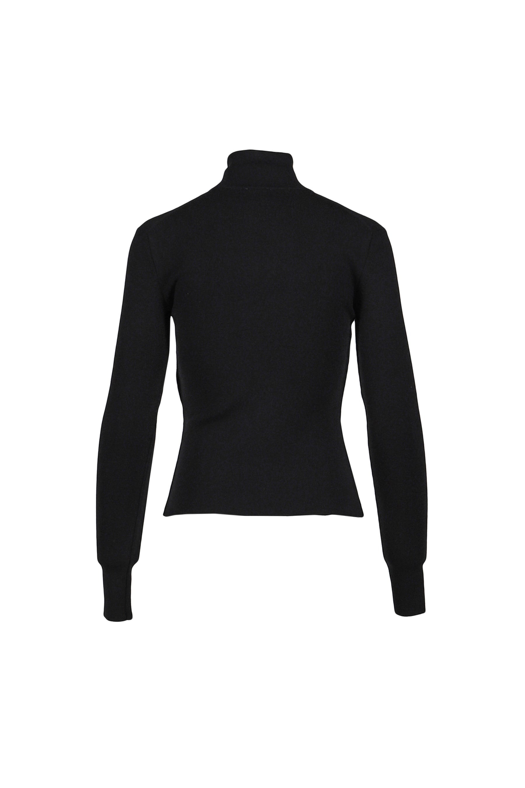 ZIPPED MOCKNECK SWEATER / BLACK 