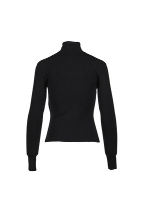 ZIPPED MOCKNECK SWEATER / BLACK 