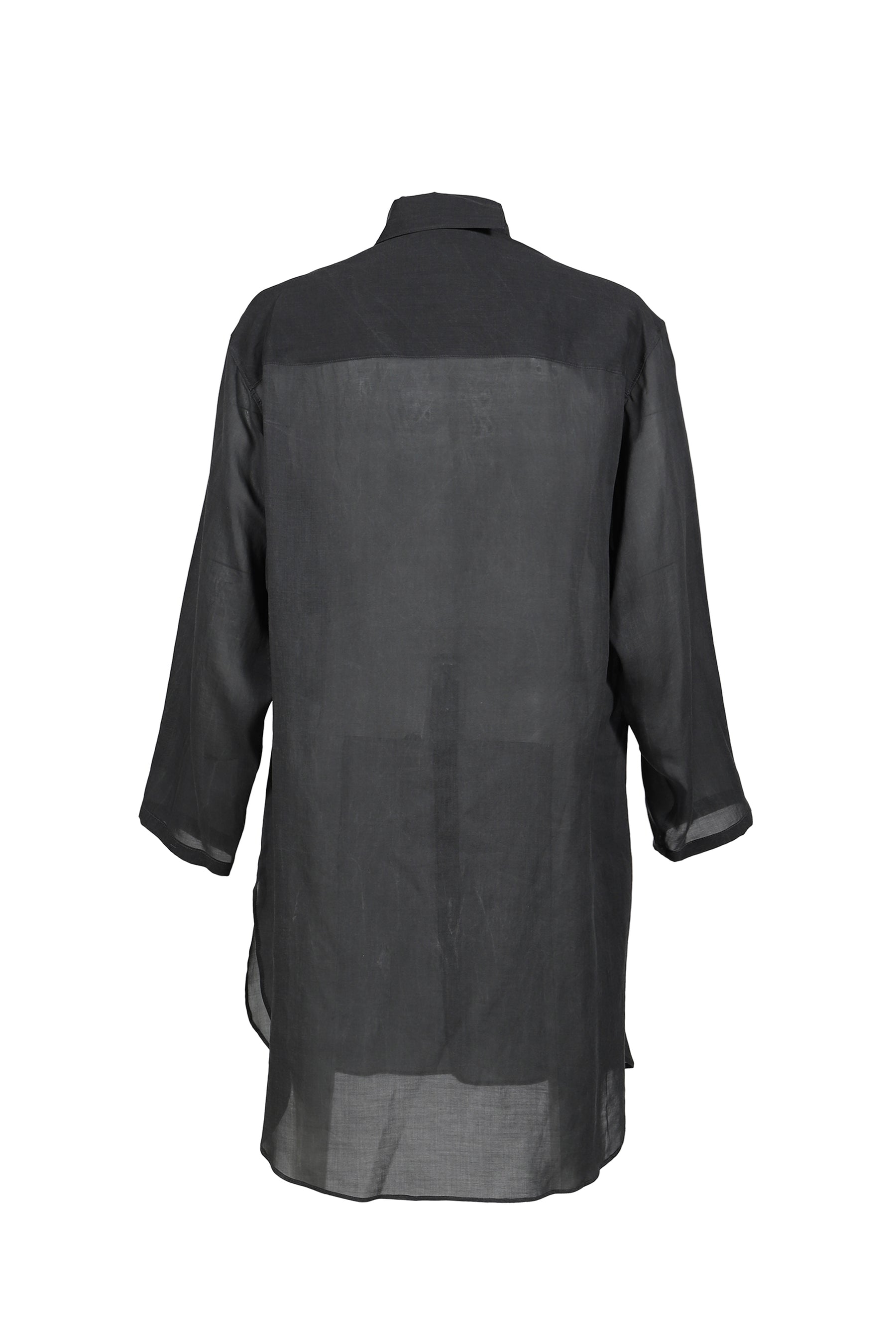 ASYMMETRY COLLAR LONG SHIRT / BLK