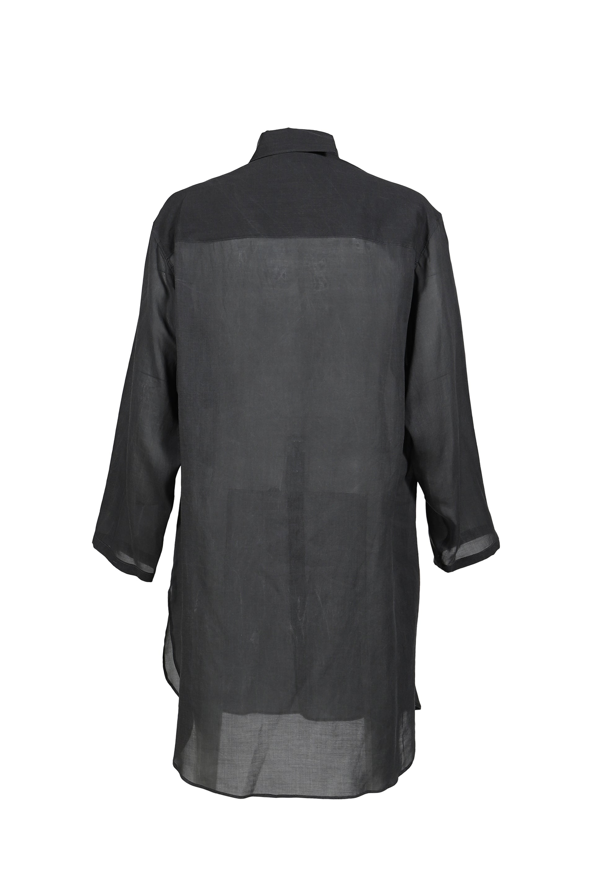 ASYMMETRY COLLAR LONG SHIRT / BLK