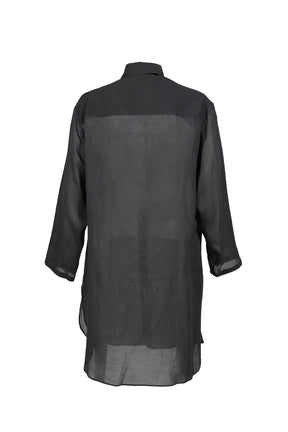 ASYMMETRY COLLAR LONG SHIRT / BLK