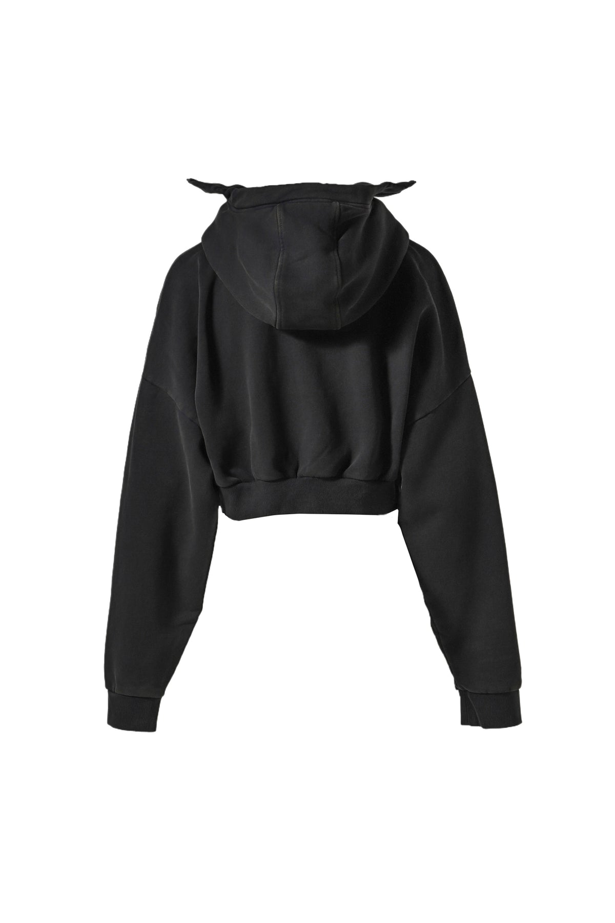 CROPPED FULL ZIP / WASHED BLK