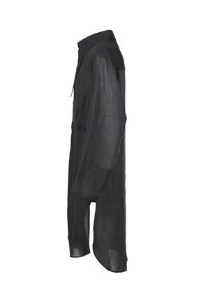 ASYMMETRY COLLAR LONG SHIRT / BLK