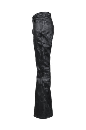 CRACK WAXED GUSSET VARET JEANS / BLK 