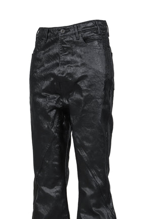 CRACK WAXED GUSSET VARET JEANS / BLK 